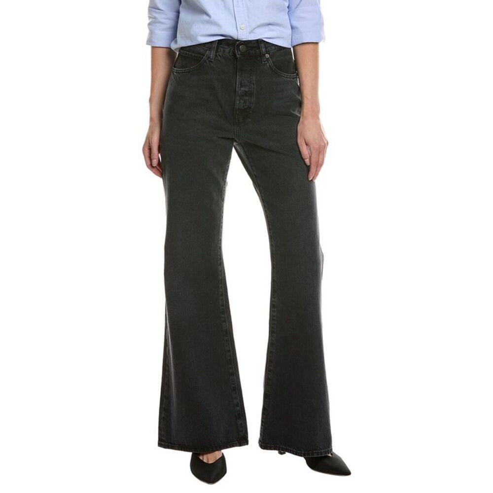 Frame Denim Womens Frame The Lax Set List Flare Jean, Black